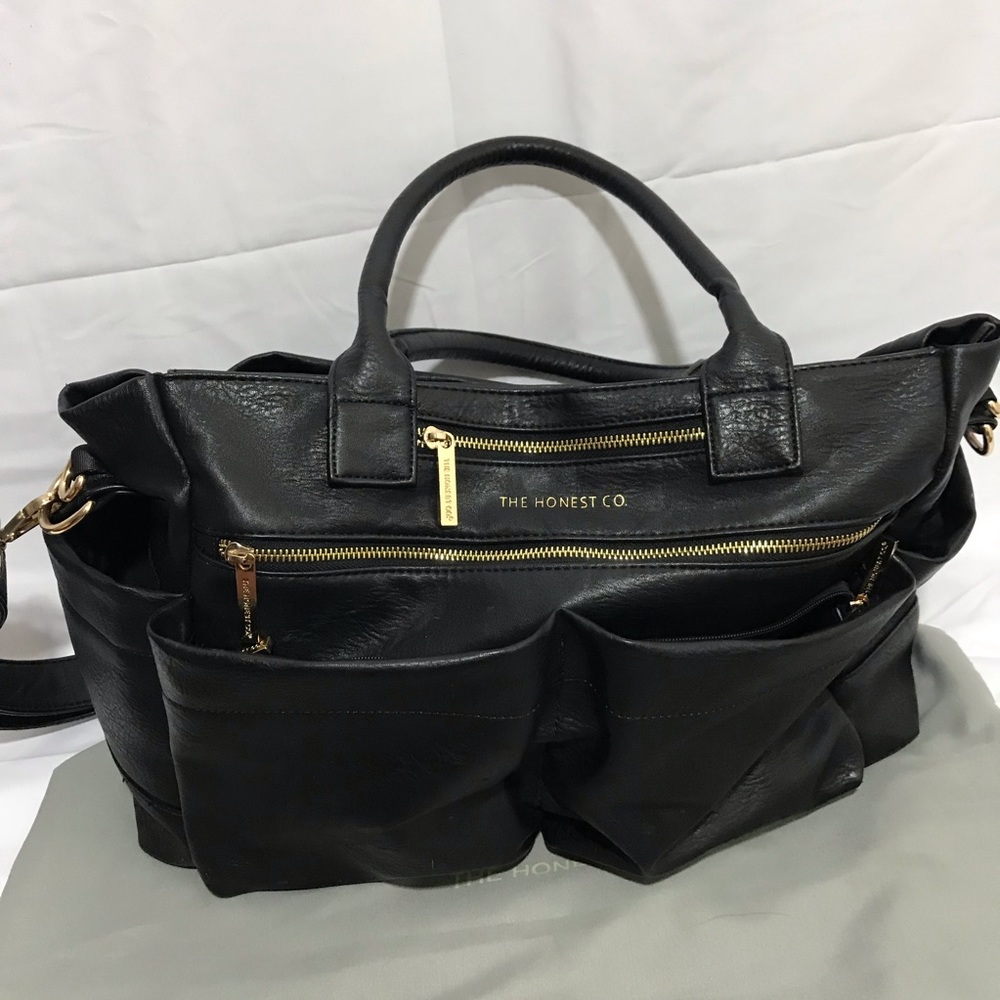 The honest company faux leather diaper bag